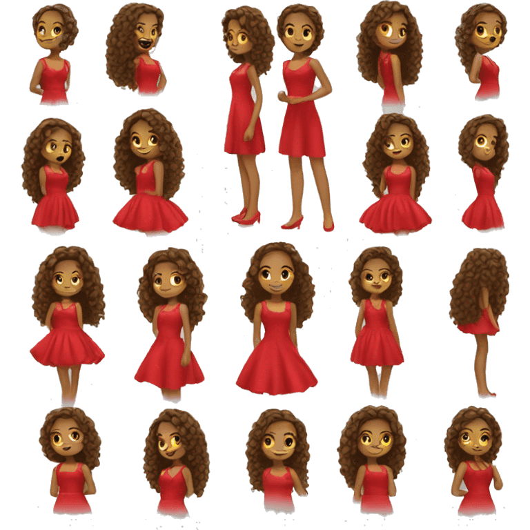 the girl in the red dress emoji