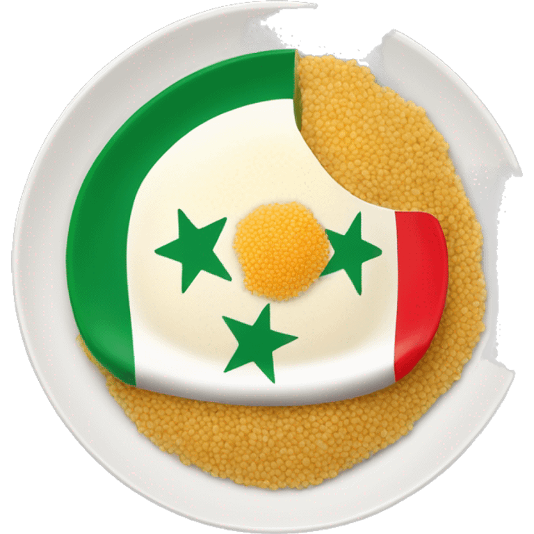 couscous plate with algerian flag emoji