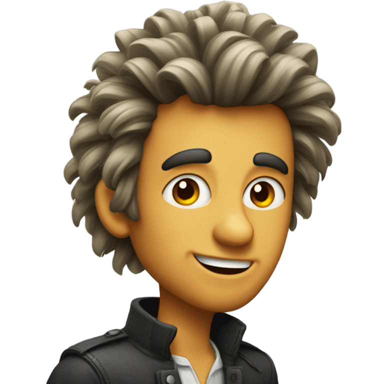 A guy with goofy hair emoji