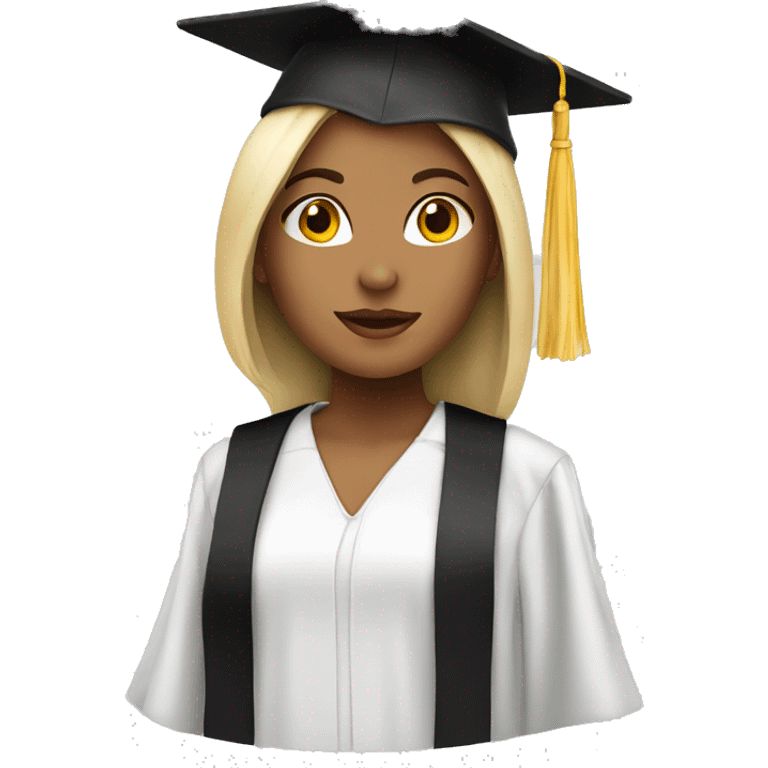 Girl graduation in white emoji