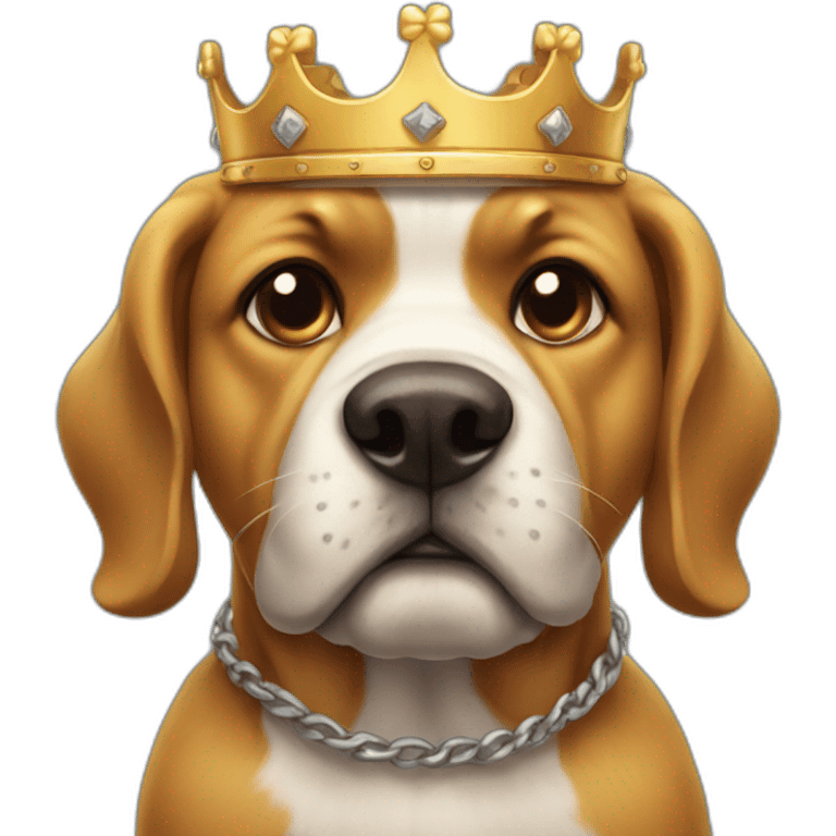 A bad dog with a crown on emoji