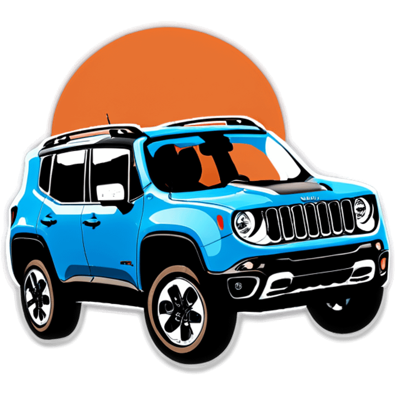 Blue jeep renegade  emoji