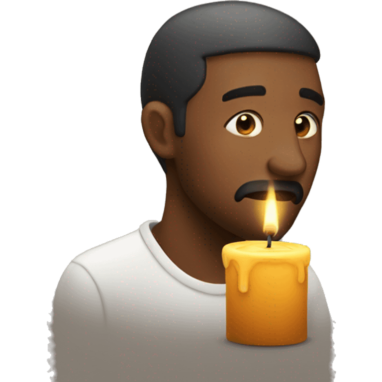 Man smelling a candle emoji