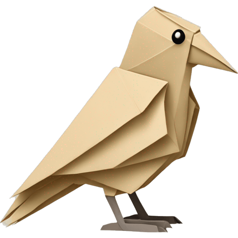 Beige Origami newspaper bird emoji