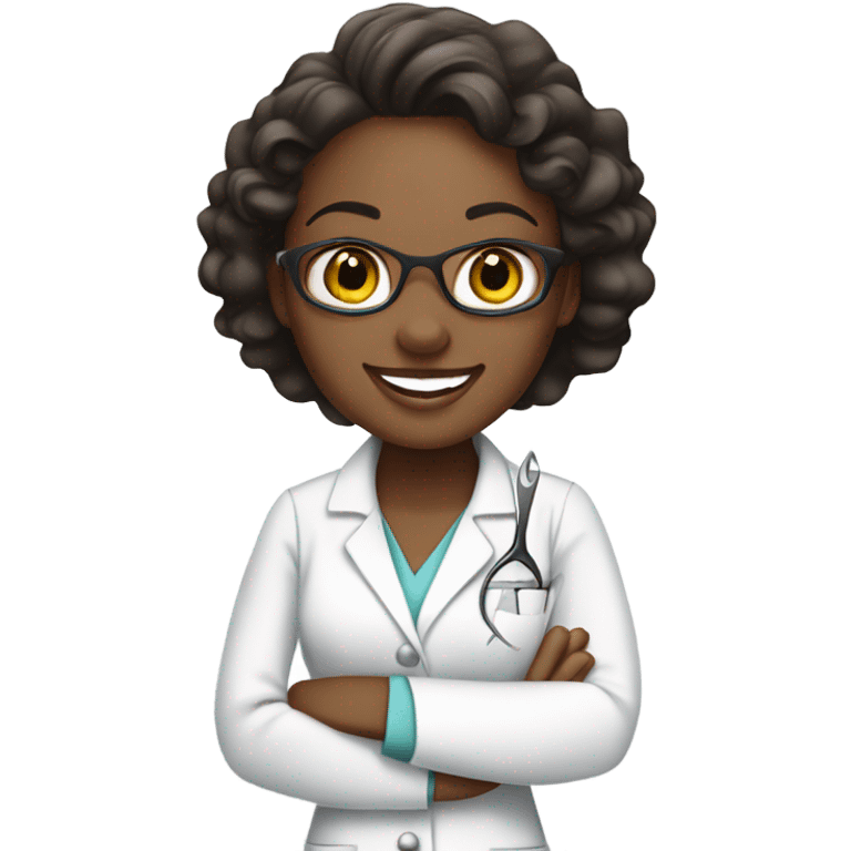 Black female dentist  emoji