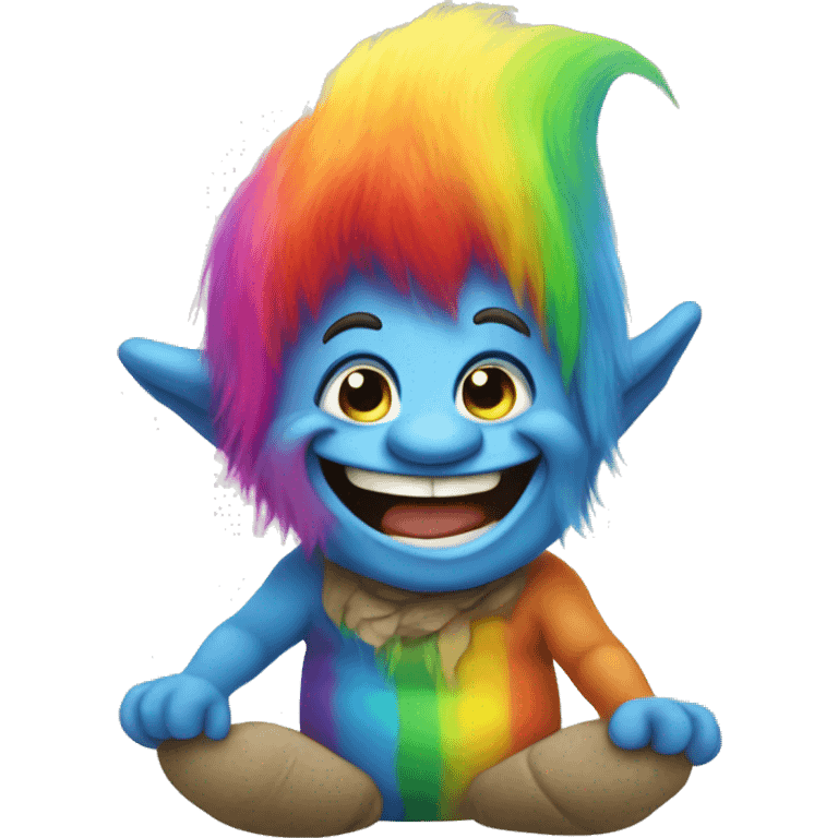 Happy rainbow troll emoji