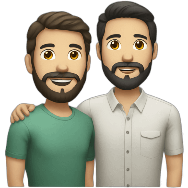 colombian with a beard and vietnamese gay couple emoji