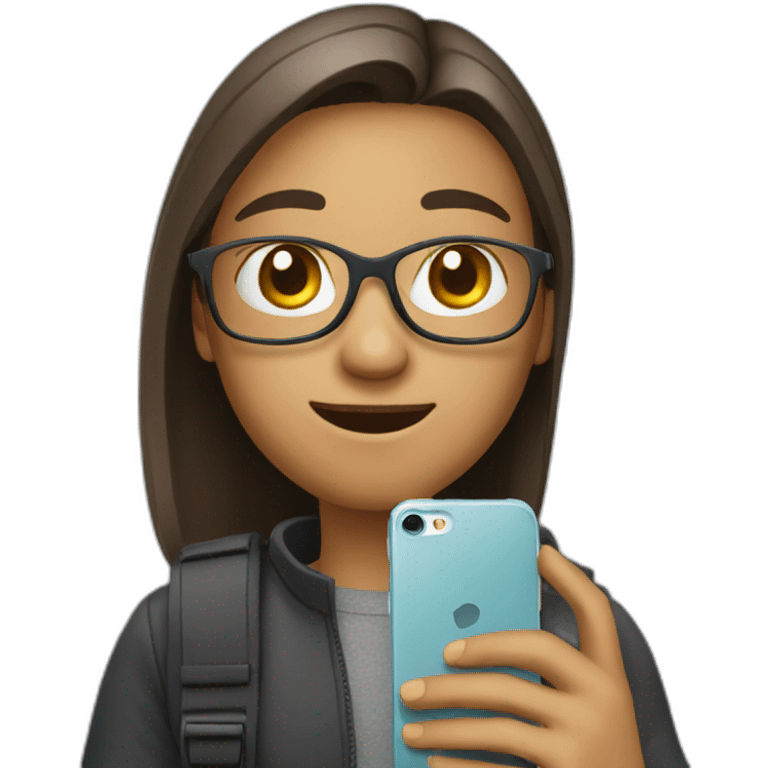 Student with smartphone emoji