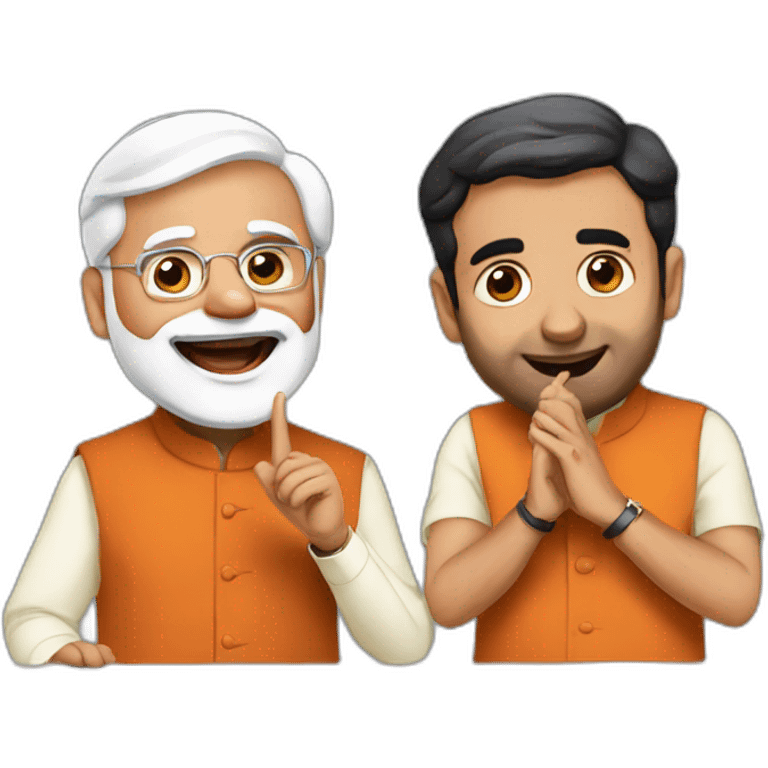 modi and rahul singing emoji