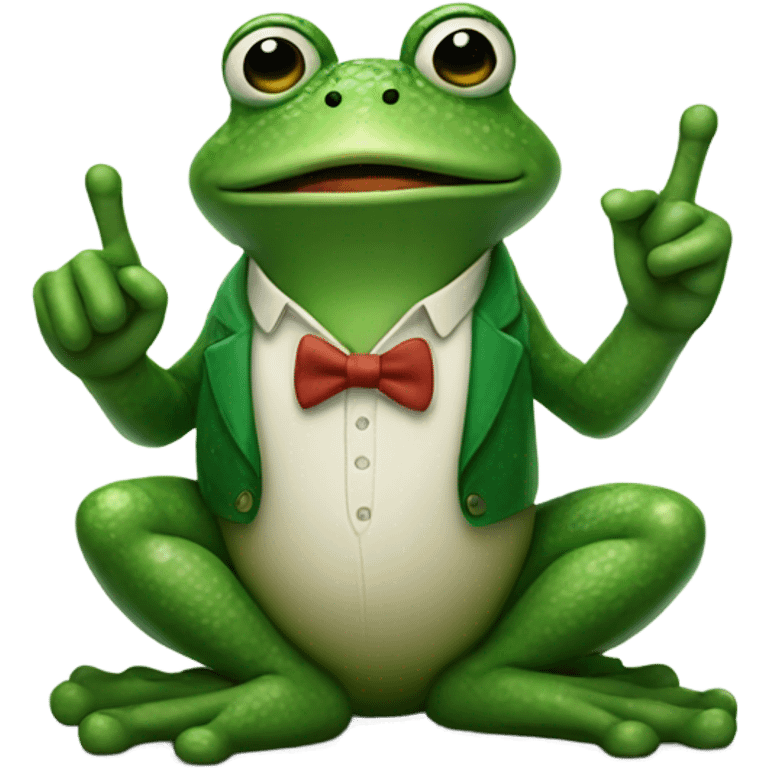 Mr Frog with middle finger up emoji