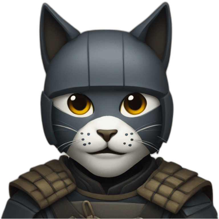 Ronin wearing a cat mask emoji