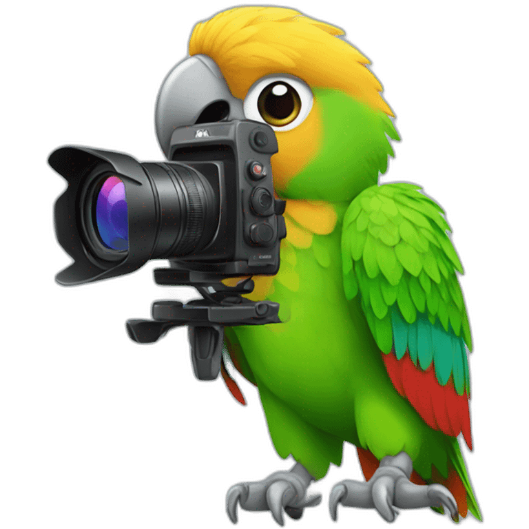 parrot with a video camera emoji