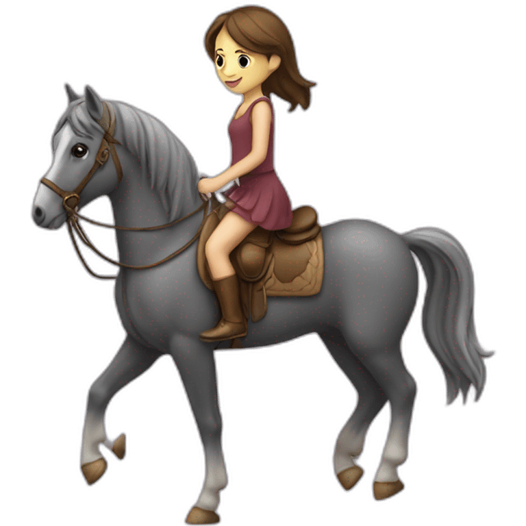 Fille sur un cheval emoji