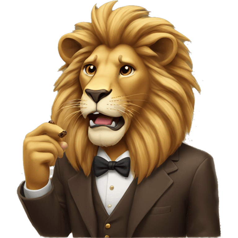 Lion smoking cigar emoji