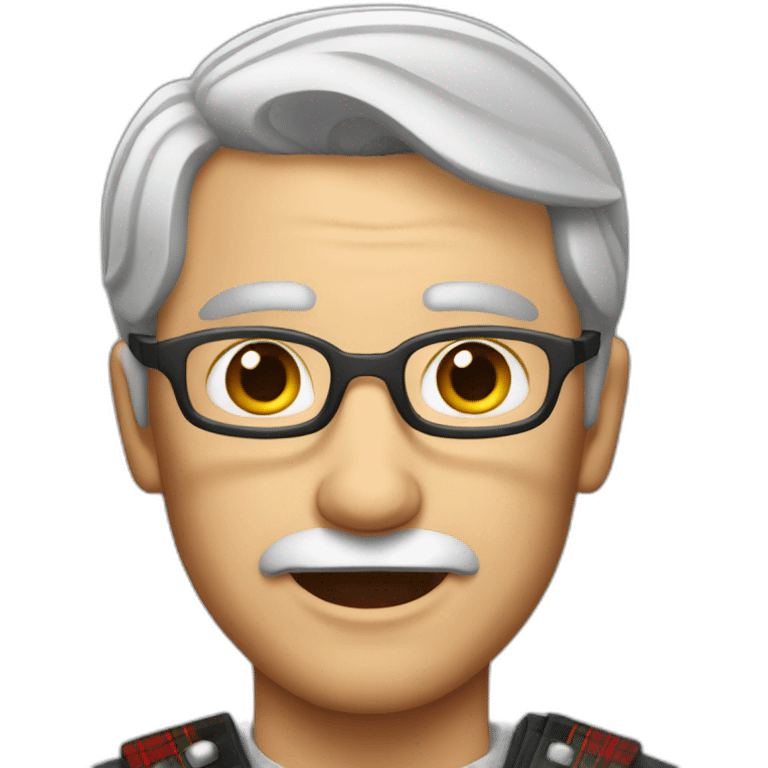 Grey haired man in kilt emoji