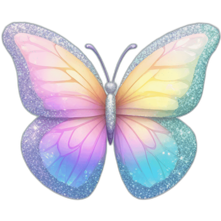 Shiny Glossy Glittery Sparkly Pastel Gradient Hue Iridescent Crystal Butterfly emoji