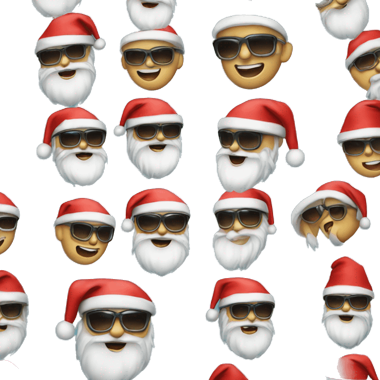 Father Christmas with sunglasses and a Hawaiian hat. emoji