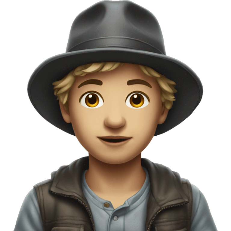 realistic portrait of boy in hat emoji