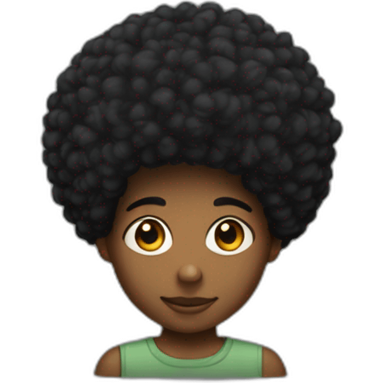 Un jeune noir avec l’afro emoji