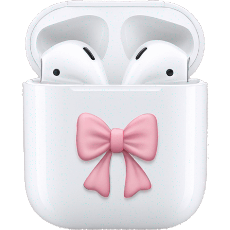 AirPods light pink bow emoji