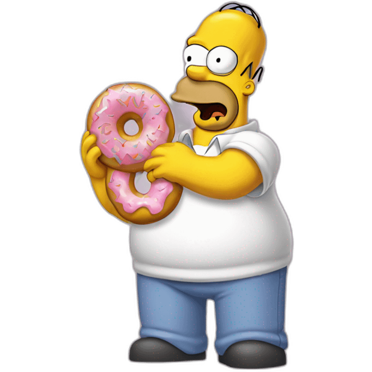 Homer Simpson licking a donut emoji