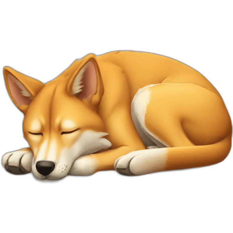 A dingo sleeping emoji