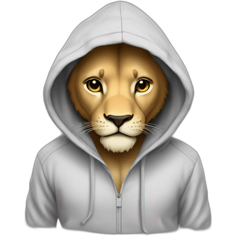 cute lion in hoodie emoji