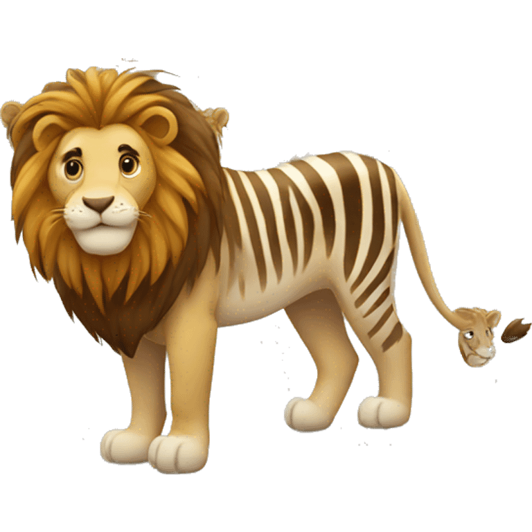 lion and zebra friends emoji