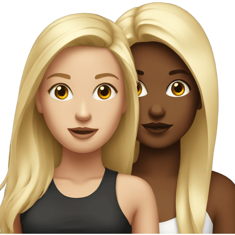 1 blonde girl and 1 brown headed girl at the club emoji