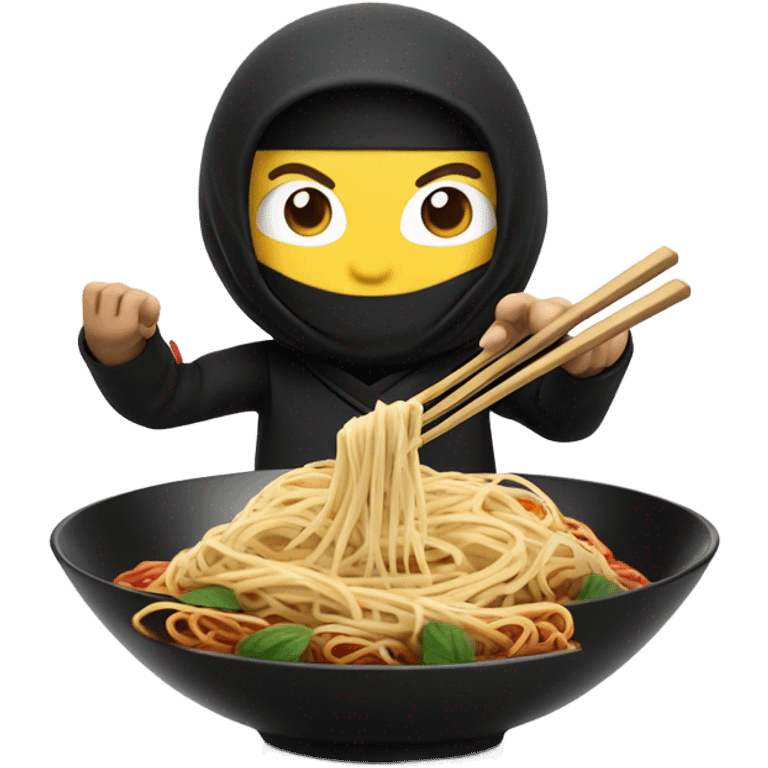 ninja ￼eating spaghetti  emoji