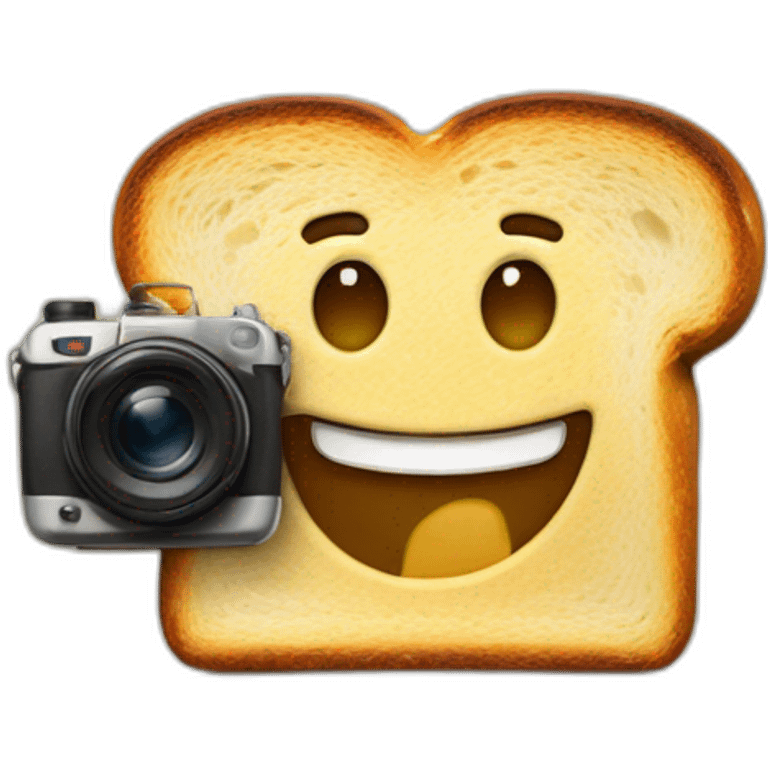 toast with camera emoji