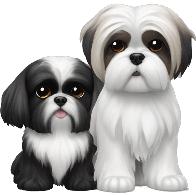 Shih tzu black and white and shi tzu black emoji