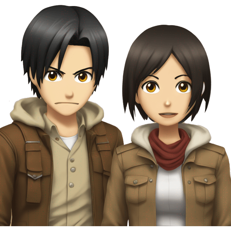 eren yeager with mikasa emoji