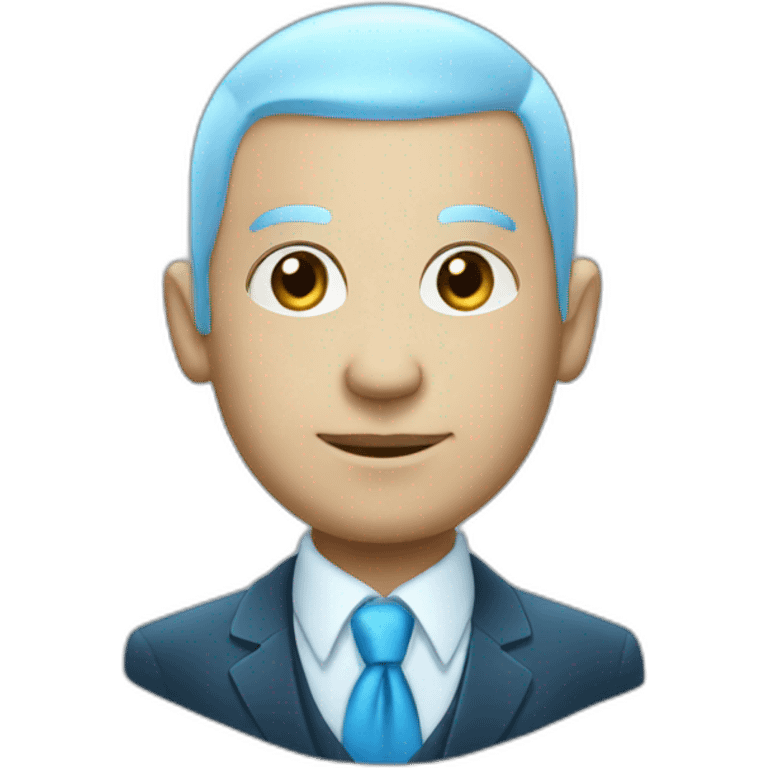 blue crystal bald business man emoji