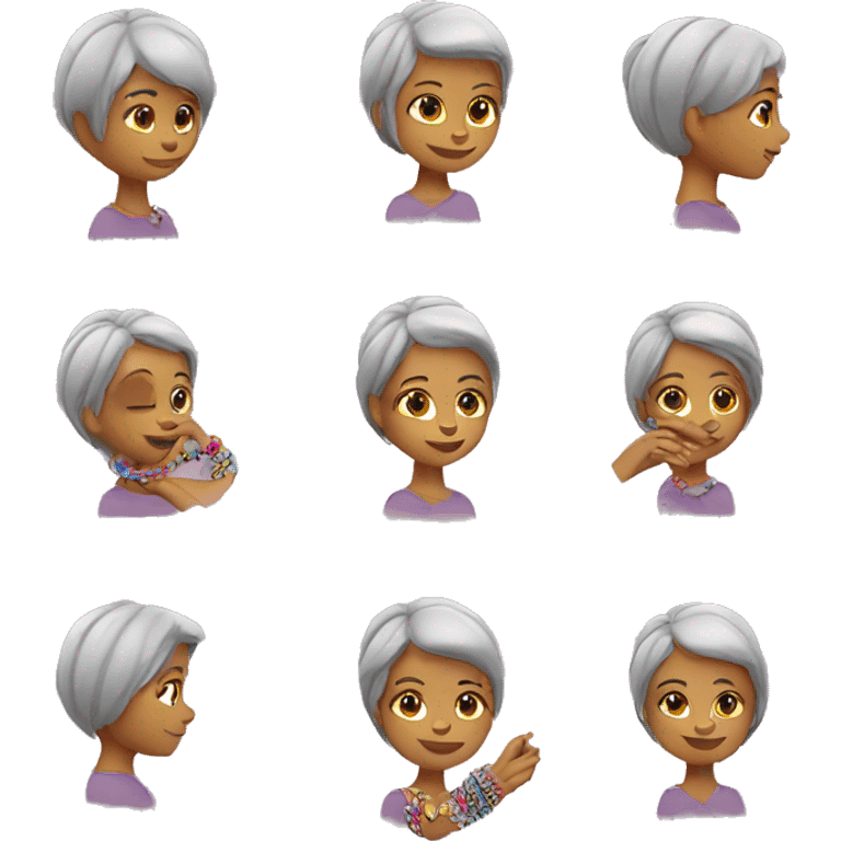 Woman making a bracelet emoji