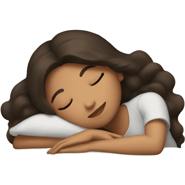 Brunette girl sleeping emoji