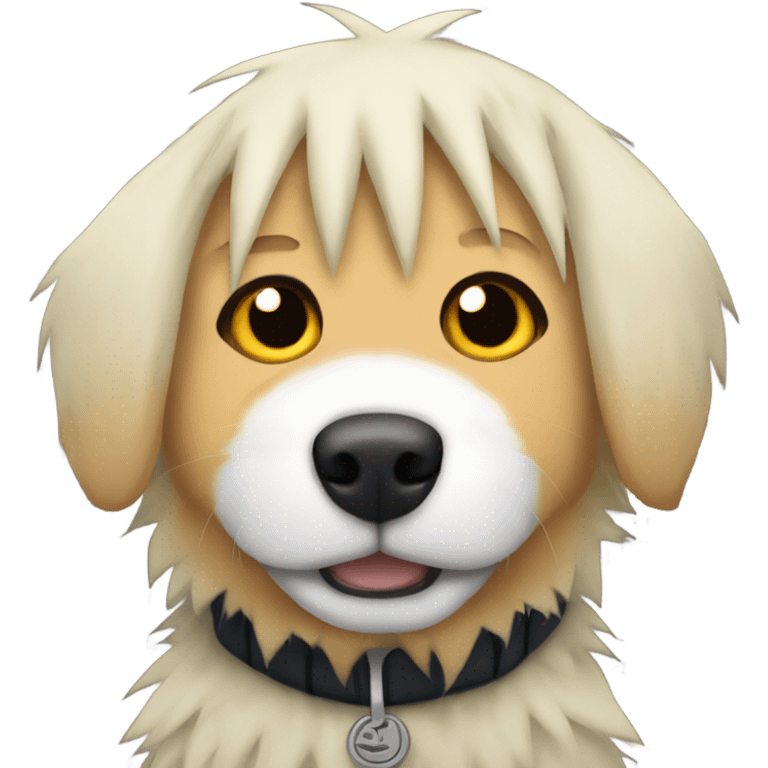 Naruto as a dog with Naruto hair emoji