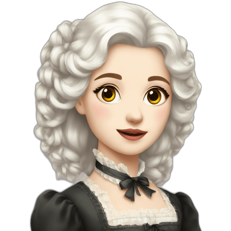 Girl french white hair n victorian era emoji