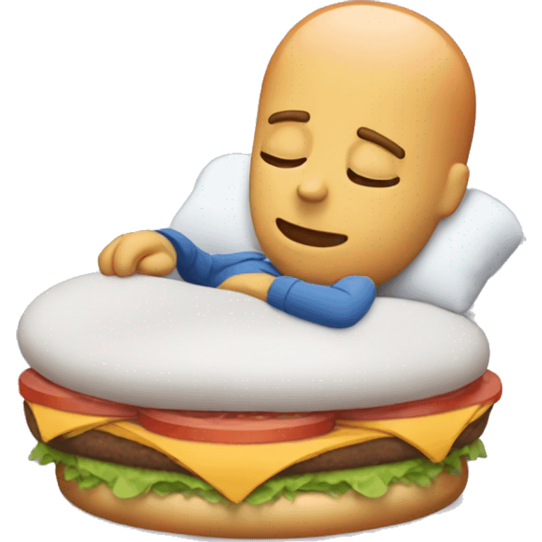 Asleep but dreaming of burgers emoji