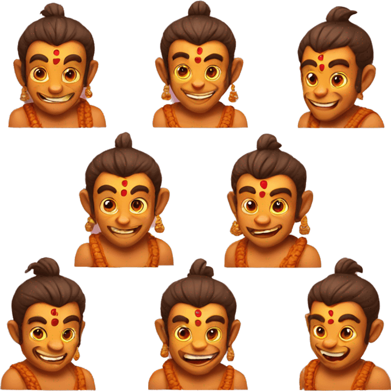 Five faces of Hanuman Ji  emoji