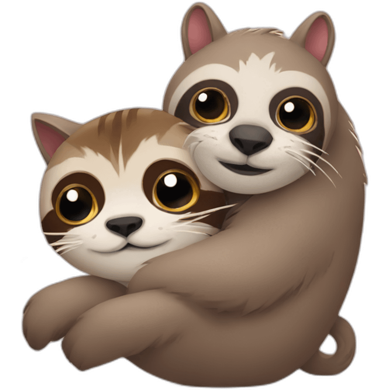 sloth and cat emoji