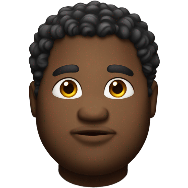 Fat black guy with curly hair emoji