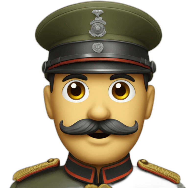 chaplin mustache on german soldier emoji