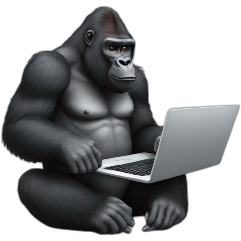 Gorilla using a Laptop emoji