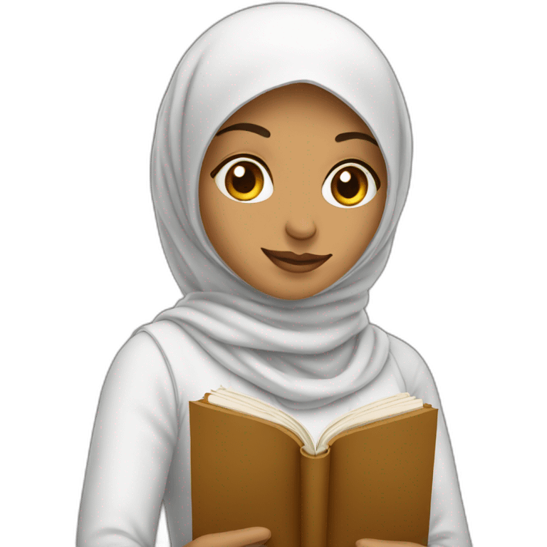 muslim woman with book emoji