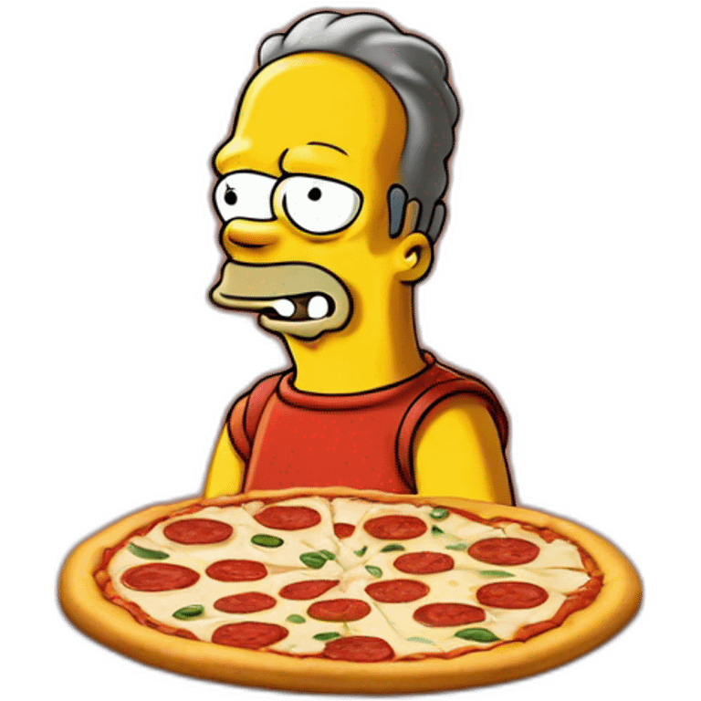 Simpson eting pizza emoji