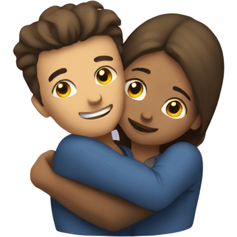 Man hugging female emoji