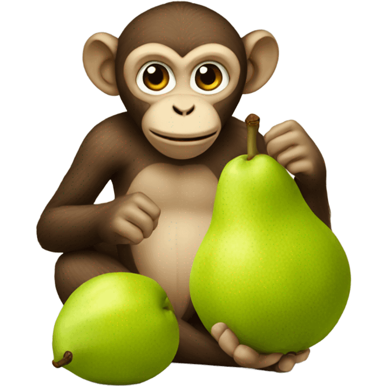 Monkey eating pears emoji