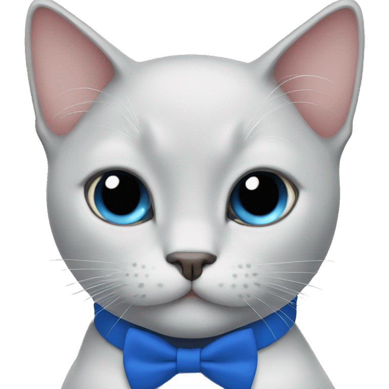 Black cat with blue bow tie collar emoji