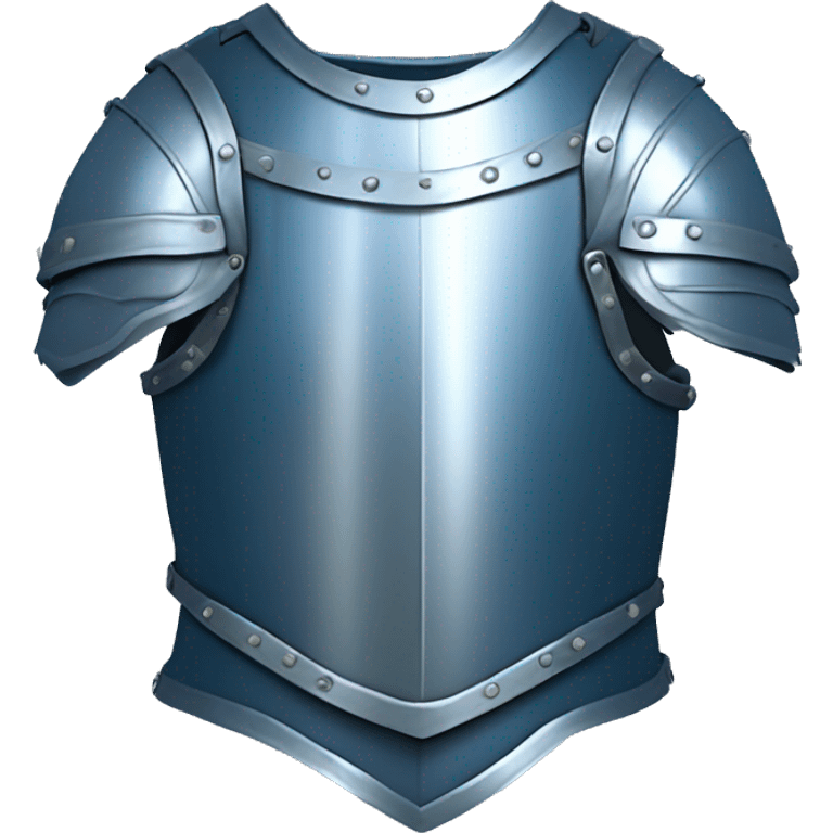 medieval silver body armor on the blue background emoji